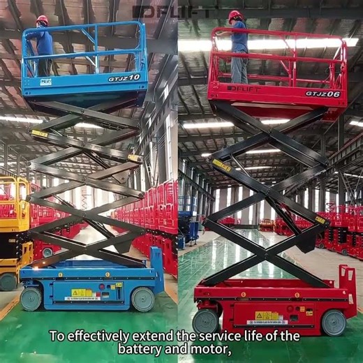 Factory Test: Red & Blue Self-Propelled Scissor Lifts in Action#platform #scissorlift