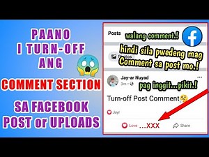 Paano i Turn-Off ang Comment Section sa Facebook Posts or Uploads | Disable Facebook Comment Section