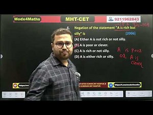 MHT-CET 2026 | Mathematical Logic Previous Year Questions (2004–2020) | Part-1