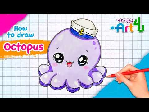 How to draw an OCTOPUS 🐙 | Easy drawing step by step ⭐