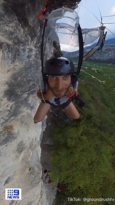 An Aussie adrenaline junkie has captured the heart-stopping moment a base jump went wrong, leaving him dangling from the side of a cliff face for two hours. After leaping from the top of a site in Italy, Rory Allen's parachute was pulled precariously back towards the cliff before getting tangled around a tree. Despite suffering a broken foot from the incident, Allen has told his TikTok followers he will return to the sport in a fortnight. #9News | WATCH LIVE 6pm | 9 News Melbourne