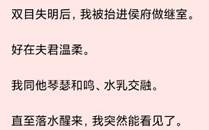 双目失明后，我被抬进侯府做继室。好在夫君温柔。我同他琴瑟和鸣、水乳交融。直至落水醒来，我突然能看见了。