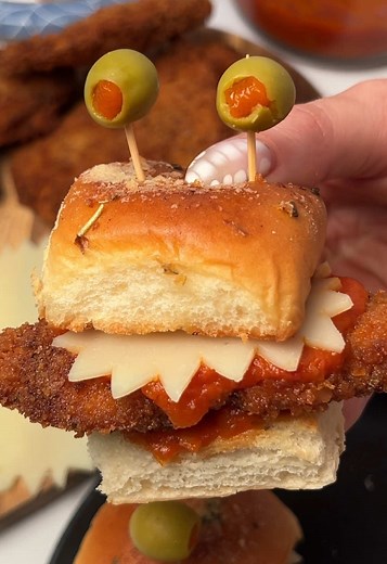 Spooky Monster Chicken Parm Sliders: Easy Halloween Recipe