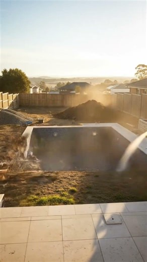Luxury Backyard Swimming Pool Construction Timelapse | From Empty Yard to Dream Pool #pool