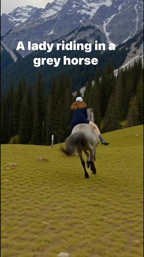 An adventurous lady riding in a grey horse #lady #ladyinblack #mountains #horseriding #nature #natureloverscanada | Lourdes Aquino
