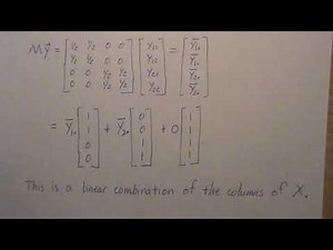 Design of Experiments: Projection Matrix onto c(X) Example