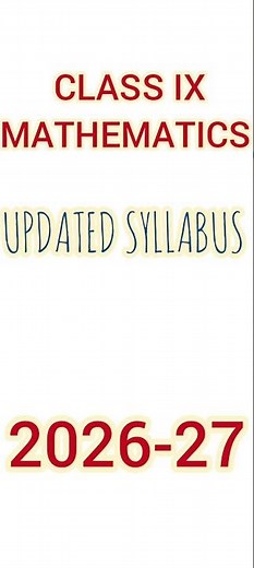 Class IX maths syllabus 2026-27| class 9 CBSE maths syllabus 2027
