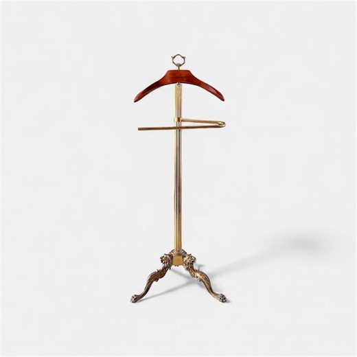Vintage Italian Valet Stand | Brass Wood | Mid-century Neoclassical Clothes Stand Shell Dish Lion Feet | Hollywood Regency Stummer Diener - Etsy Australia