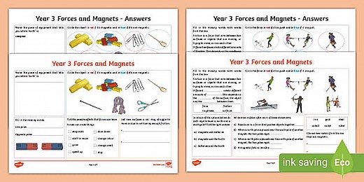 Year 3 Forces and Magnets Revision Activity Mat