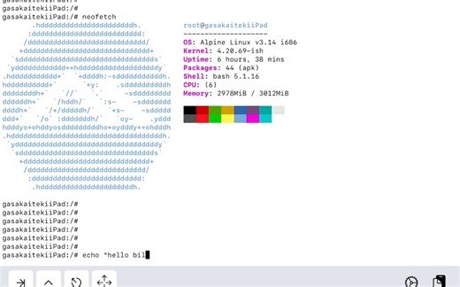 在iPad上安装使用iSH shell