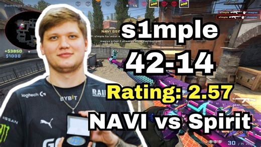 21年的s1mple (42-14) Rating:2.57 (炼狱小镇) NAVI对阵绿龙 | 2021.07.05【经典老番16】