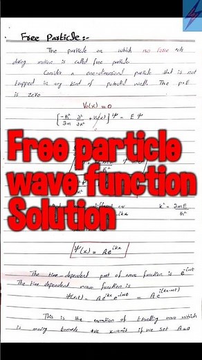 Free Particle Wave Function Solution #education #physics #physikist #quantum #schrodingerequation