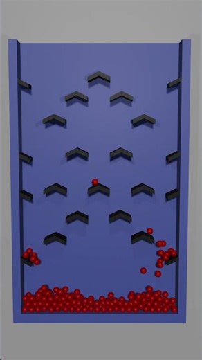 Red Ball Drop Grid 🔴⬇️ | Satisfying 3D Loop