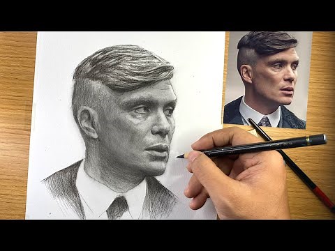 Sketch a portrait with skillful pencil technique ( Peaky Blinders )