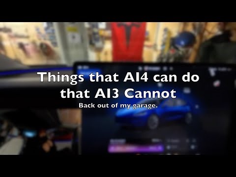 Tesla FSD AI3 is amazing, but AI4 is at a whole different level. AI4 Backing out of the Garage.