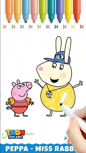 How to Draw Peppa Pig and Miss Rabbit