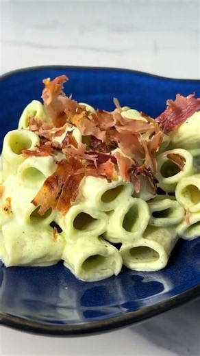 5/26/26: Eleonora A.: Cold pasta with burrata cream, grilled peaches, and crispy speck