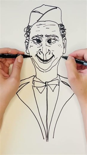 Drawing a FUNNY Face with TWO HANDS 🤪 | Day 2 Emotions challenge #artchallenge #drawing #dualhand