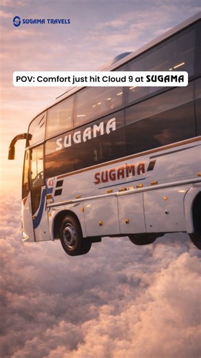 POV: You booked Sugama and forgot what bumpy rides feel like 😌🚌 Next stop? Pure comfort. Contact us at : 080-22377777 Book now: www.sugamatourists.com (Sugama, Bus tourism, Tours and travels, Comfort, journey, destination, trusted, comfortable journey, comfort, travel partner, upgrade, premium, routes) | Sugama Tourists