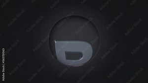 R. Letter r of the alphabet being dynamically revealed in circular transitions with zoom in the middle. Loop 4k