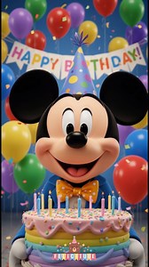 Happy Birthday Mickey Mouse 🎂✨ Mickey celebra su Cumpleaños este 18 de Noviembre con musica y torta ¡Celebremos juntos el cumpleaños del ratón más querido del mundo! 🎉🐭 En este video verás a Mickey Mouse celebrando su cumpleaños el 18 de noviembre, sosteniendo una hermosa torta de cumpleaños mientras suena la canción Happy Birthday. Luego, Mickey baila alegremente al ritmo de la música, llenando el momento de magia y diversión. 🎂 ¿Por qué el cumpleaños de Mickey Mouse es el 18 de noviembre?