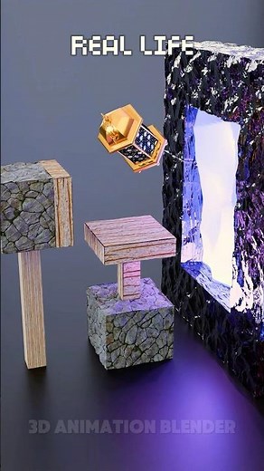 Minecraft Vs Real Life in the Nether 🔥🔥🔥#blender3d #3dart #3danimation #minecraft
