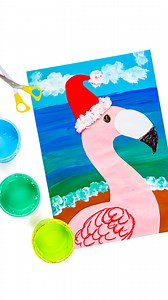 Is your holiday weather more sun and sand than glistening snow? Whether you live in a place where you celebrate the holidays in flip flops or you’re just dreaming of escaping the cold weather, Flamingo Santa is a perfect break from the norm of holiday lessons. With a focus on color blending to create the clear tropical water, this lesson offers opportunities for painting techniques and simple collage to keep students engaged and learning even when the holidays loom ahead. The guide for this proj