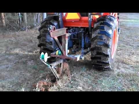 Wire burying with homemade 3 point implement In ground Dog Fence