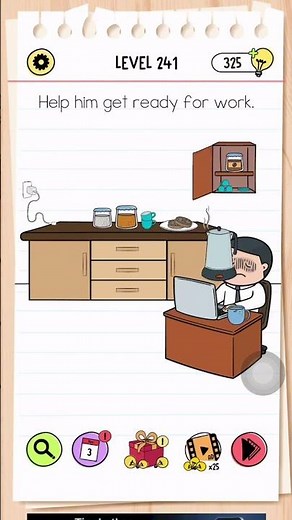 Brain Test All Star Level 241 Answer | Help him get ready for work