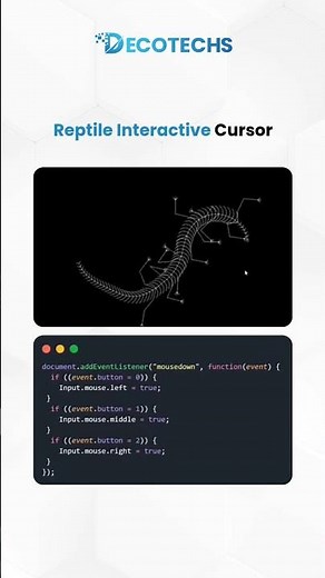 Reptile Interactive Cursor 🦎 | Cool JavaScript Cursor Effect