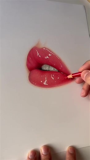 Drawing Glossy Lips Tutorial with Lip Gloss | Easy Step-by-Step Guide