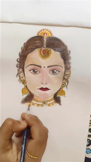 Satisfying Traditional Face Painting with Acrylics ✨#shorts #art