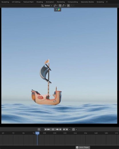 Driven By Wind Guided By The Sea ⛵🌊..#sea #oceanmodifiet #clothsimulation