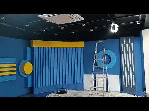 News Studio TV Set Design with LED Lighting setup