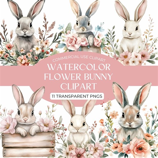 Bunny Clipart – Easter Bunny PNG, Watercolor Bunny, Cute Bunny Clipart, Baby Bunny Clipart, Spring Bunny Clipart, Rabbit Clipart - Etsy