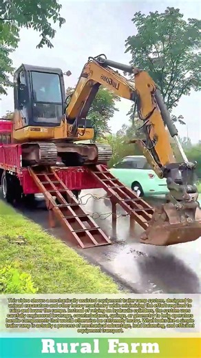 Mechanical unloading Ramp Ever Invented: How to unload an Excavator and Close Heavy Ramps