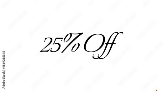25 percent off sale banner in elegant style, perfect for promotions and discounts, 4k animation for marketing campaigns