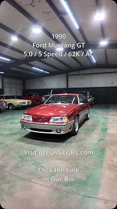 5.1K views · 47 reactions | 1990 Ford Mustang GT / 5.0 / 5 Speed / 62K / AC Click the link to view this vehicle on our website: https://www.pcclassiccars.com/car-inventory/1990-ford-mustang-gt-%2F-5.0-%2F-5-speed-%2F-62k-%2F-ac | PC Classic Cars | Facebook