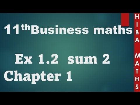 11th Business maths chapter 1 exercise 1.2 question 2 TN syllabus hiba maths
