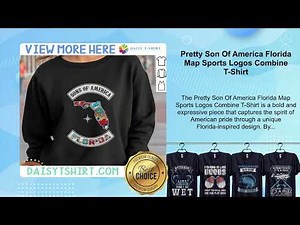 Pretty Son Of America Florida Map Sports Logos Combine T-Shirt