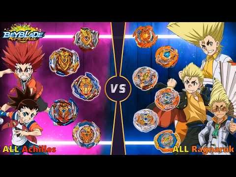 ALL Achilles VS ALL Ragnaruk Beyblade Burst Relay Battle ベイブレードバースト 베이블레이드 버스트