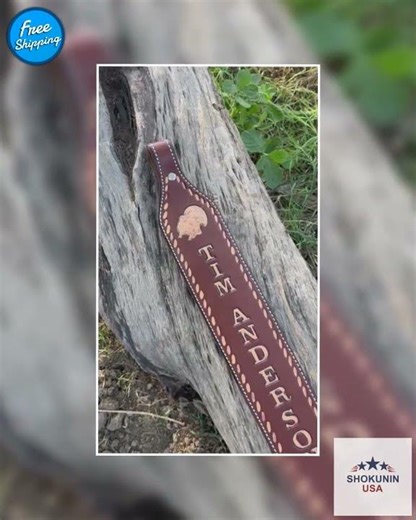 Custom Handmade Tooled Rifle Sling - Personalized