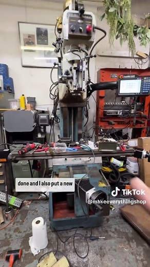 I’ve been working on my ProtoTrak CNC machine the last few days and it’s coming along great! This machine was filthy and needed a new X ball screw and some cosmetic parts. In addition I added these electronic hand wheels which will be so helpful for proving out programs. As an absolute CNC Mill amateur this is gonna help me tremendously! Thanks to Prototrak for supporting this rebuild with parts and amazing technical support! #make #cnc #machineshop #fabricator #prototrak #makeeverything