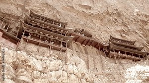visiting a hanging temple monastery at datong china