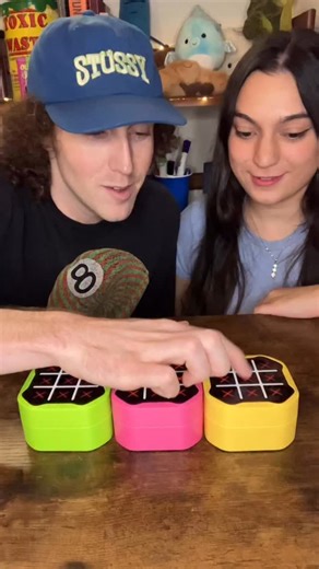 How to make tic-tac-toe stressful 😅😮‍💨 #challenge #games #twoplayergames #boardgames #gamenight Shop @giikerglobal for cool games 😎 Link in bio, use code: nateandcasey15 for 15% off 👾 | Nate and Casey B