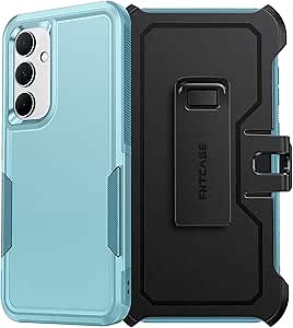 FNTCASE for Samsung Galaxy A35-5G Case: Heavy Duty Drop Protection with Rugged Belt-Clip Holster & Kickstand Military Grade Shockproof Durable Protective Cell Phone Cover (Mint Green)