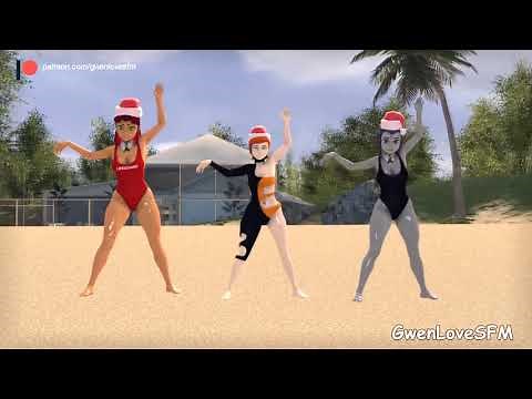 Starfire, Gwen & Raven - Dance on the beach (SFM animation).(HD)