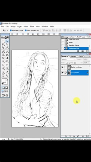 Photoshop 7.0 me Photo ko Sketch banane ka Easy Tarika 🔥| Sketch Effect in Photoshop 7.0
