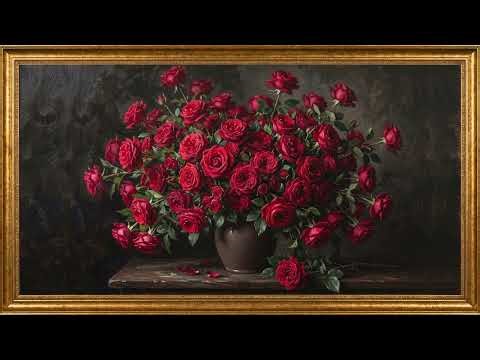 Spring Red Roses Bouquet Frame TV Art 4K