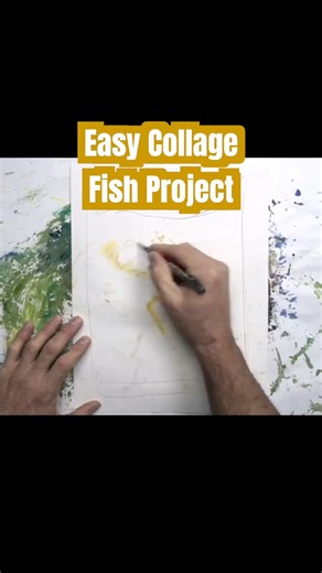 Try this simple mixed media collage project using scrap paper, ink and acrylic. #mixedmedia #collage